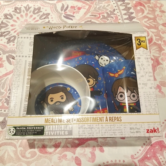 Wizarding World Zak Harry Potter 3 Piece Plate Bowl Cup MealTime Set Dinnerware - Picture 2 of 4